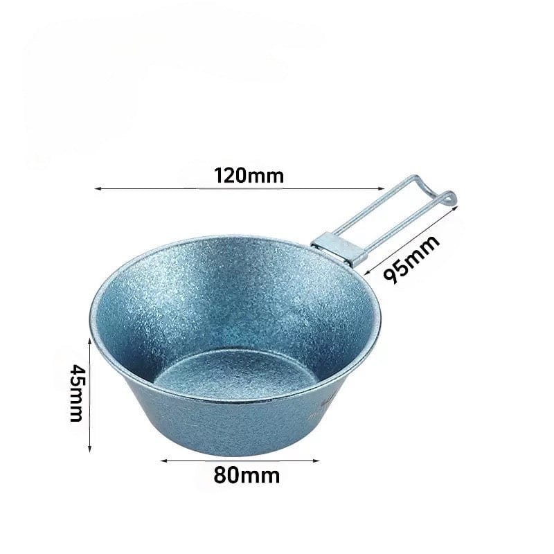 QaluX Pure Titanium Snow Peak Bowl with Foldable Handle 320ml Ultralight Camping Bowl | Collapsible Design | ASTM F67 Implant-Grade