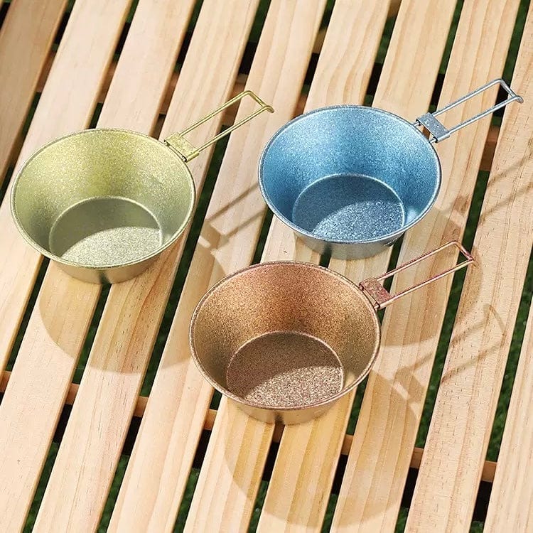 QaluX Pure Titanium Snow Peak Bowl with Foldable Handle 320ml Ultralight Camping Bowl | Collapsible Design | ASTM F67 Implant-Grade
