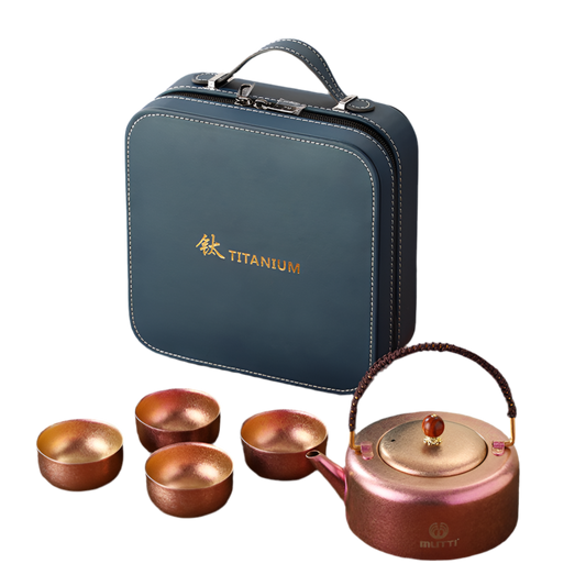 QaluX Pure Titanium Tea Set - Frost Moon Collection
400ml Detachable Strainer | Medical-Grade Ti | Portable Storage System