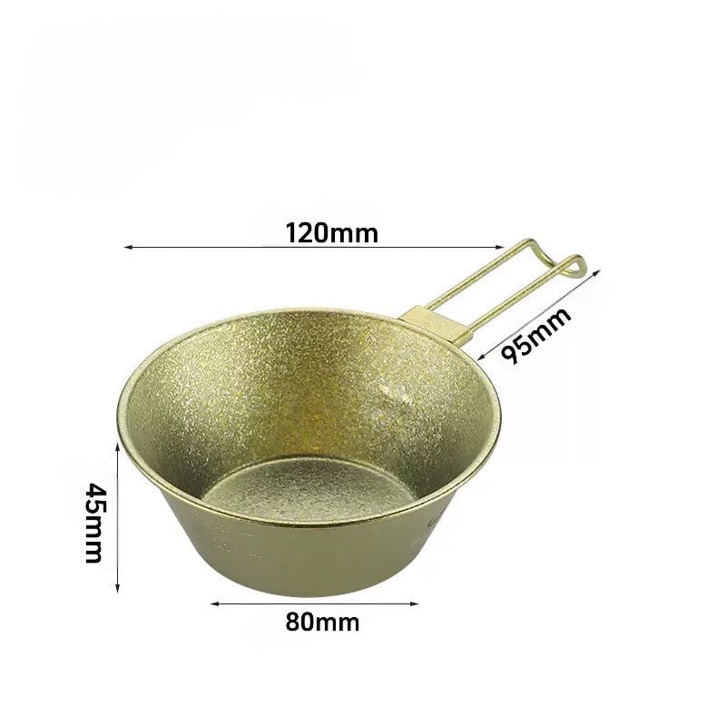 QaluX Pure Titanium Snow Peak Bowl with Foldable Handle 320ml Ultralight Camping Bowl | Collapsible Design | ASTM F67 Implant-Grade