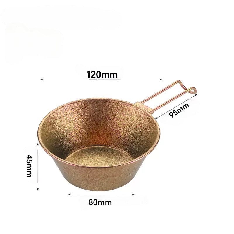 QaluX Pure Titanium Snow Peak Bowl with Foldable Handle 320ml Ultralight Camping Bowl | Collapsible Design | ASTM F67 Implant-Grade